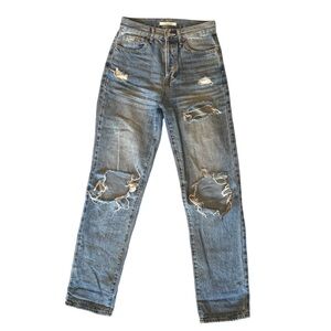 Pacsun Distressed Dad Jean Medium Indigo Size 25